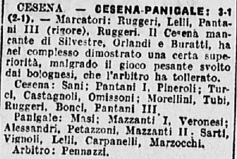 1940-41 1° Squadra Campionato I Divisione Emilia andata giornata 08 Cesena-Panigale 3-1 GazzettaSport