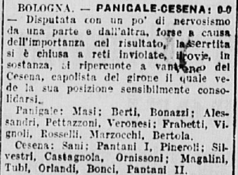 1940-41 1° Squadra Campionato I Divisione Emilia ritorno giornata 03 Panigale-Cesena 0-0 GazzettaSport