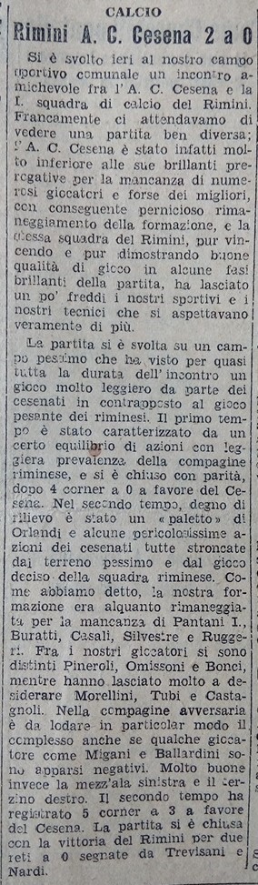 1940-41 1° Squadra Amichevole 13 Cesena-Rimini 0-2 CorrierePadano