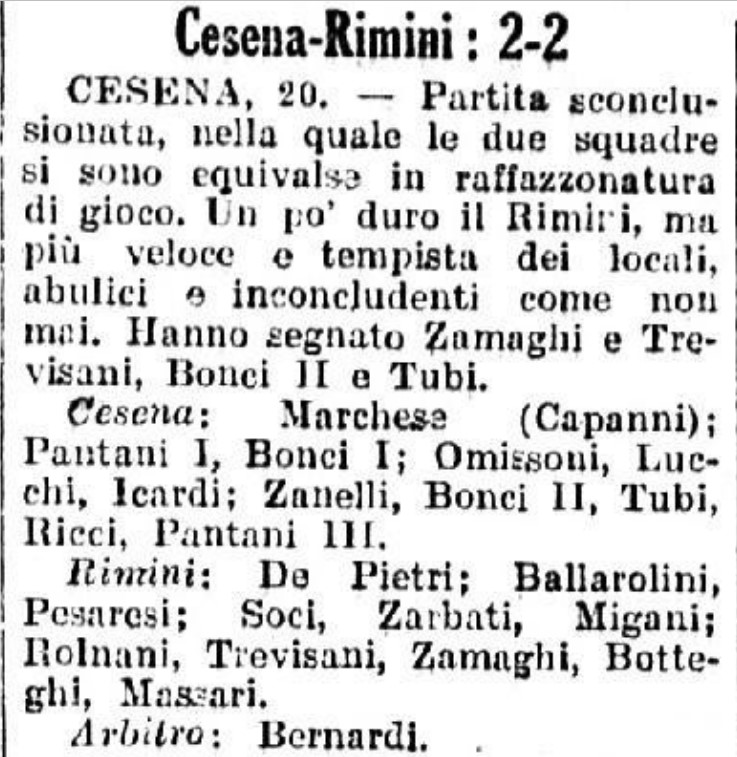1941-42 1° Squadra Amichevole 04 Cesena-Rimini 2-2 GazzettaSport