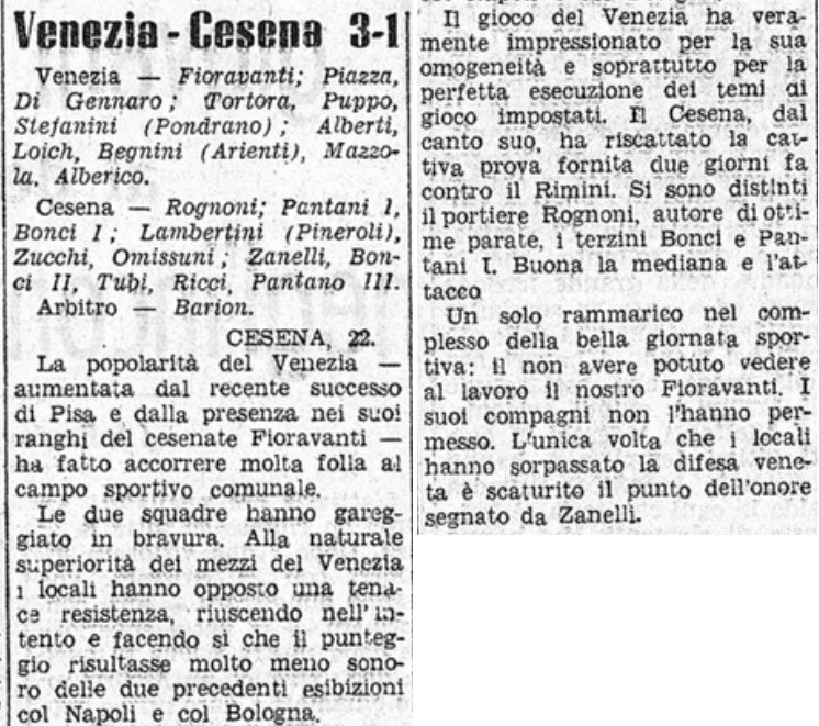 1941-42 1° Squadra Amichevole 05 Cesena-Venezia 1-3 Il Littoriale