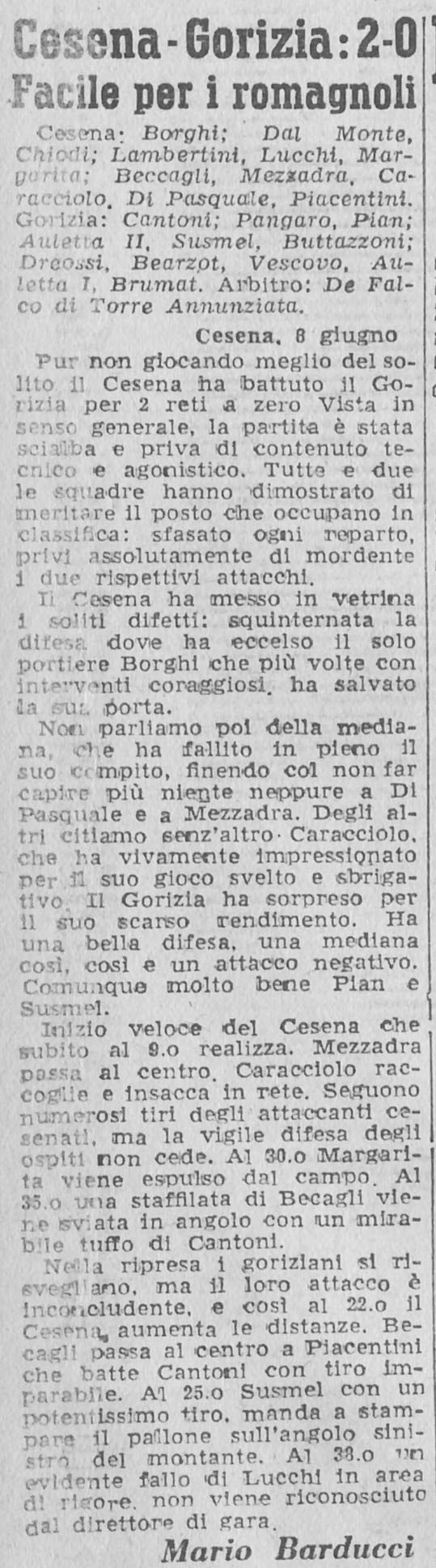 Cesena-Pro Gorizia 1946-47 Stadio