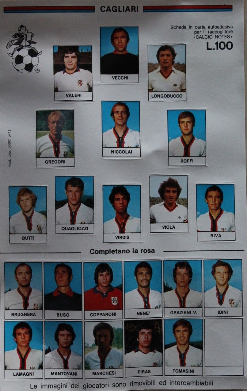 Fratelli Conte Editori Calcio Notes 1975-76 Cagliari