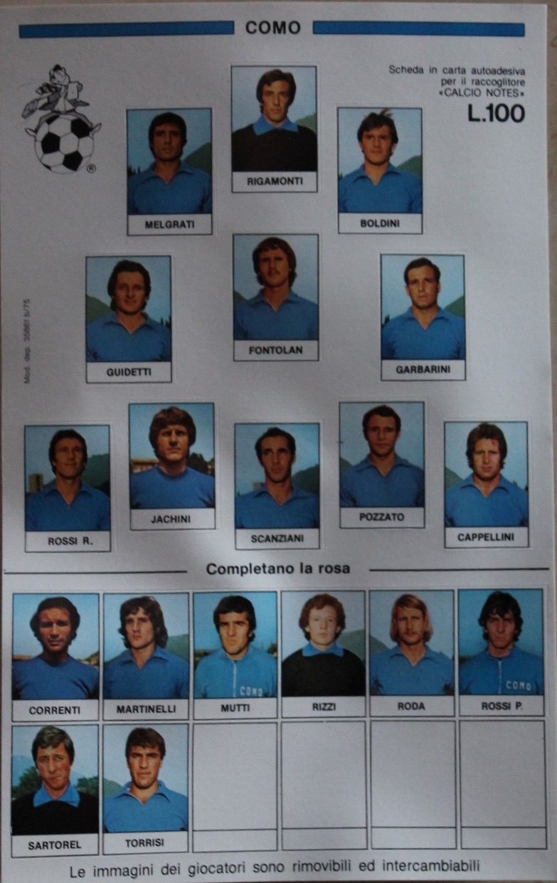 Fratelli Conte Editori Calcio Notes 1975-76 Como