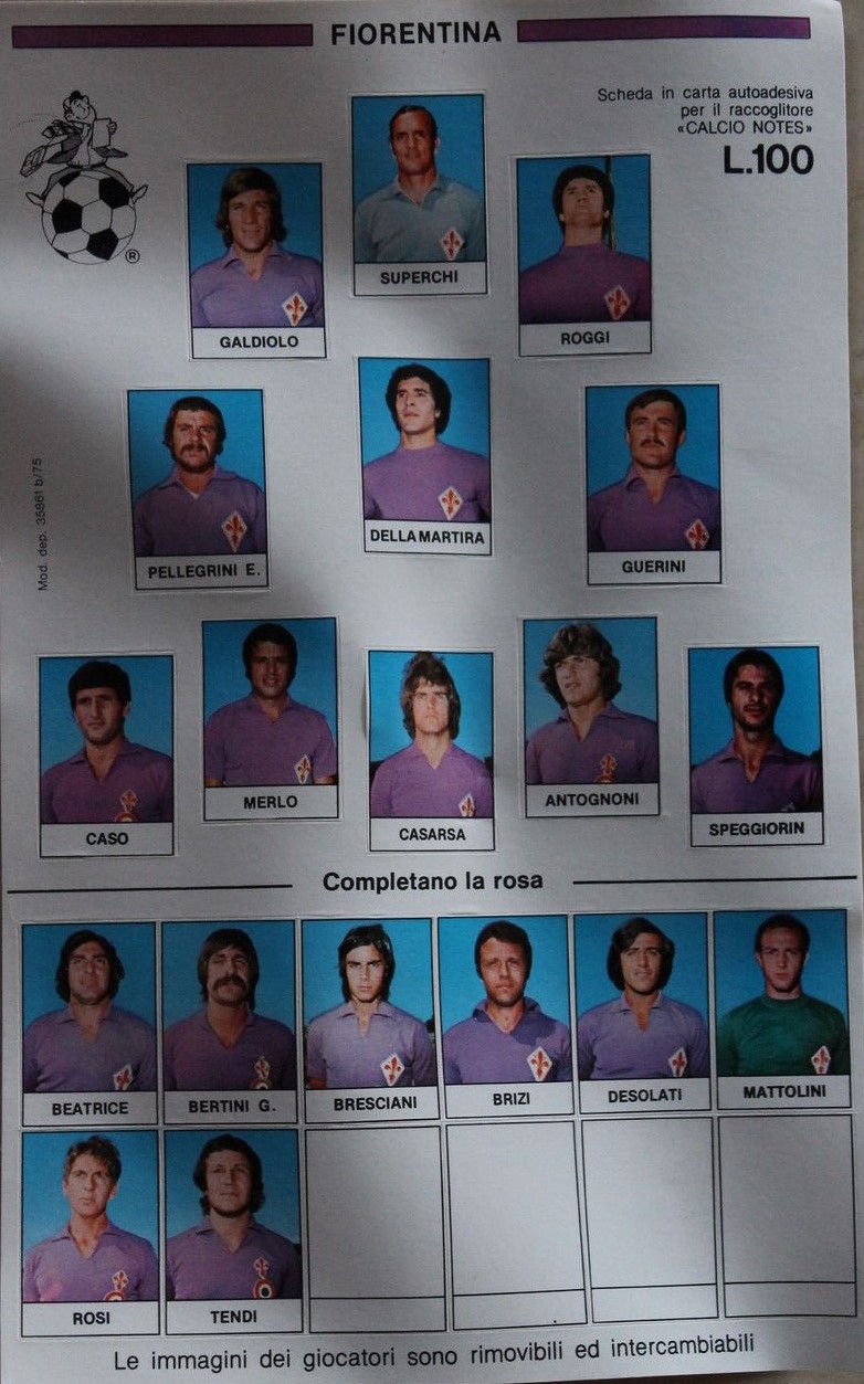 Fratelli Conte Editori Calcio Notes 1975-76 Fiorentina