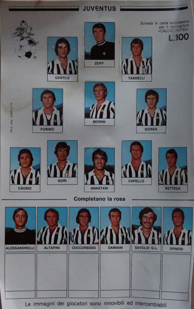 Fratelli Conte Editori Calcio Notes 1975-76 Juventus