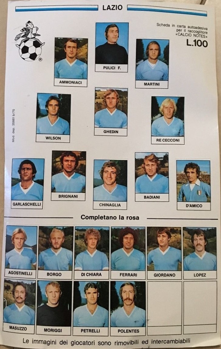 Fratelli Conte Editori Calcio Notes 1975-76 Lazio